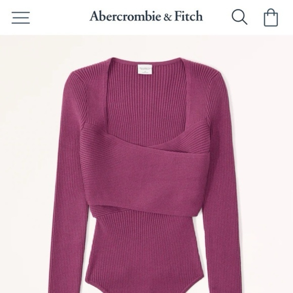 Abercrombie & Fitch Maroon Ribbed Bodysuit